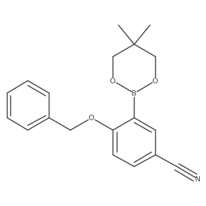 4-Benzyloxy-3-(5,5-dimethyl-1,3,2-dioxaborinan-2-YL)benzonitrile结构式