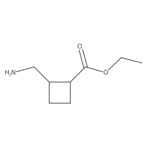 Ethyl 2-(aminomethyl)cyclobutane-1-carboxylate结构式