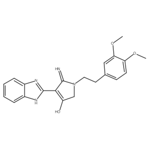 2-Amino-3-benzimidazol-2-yl-1-[2-(3,4-dimethoxyphenyl)ethyl]-2-pyrrolin-4-one结构式