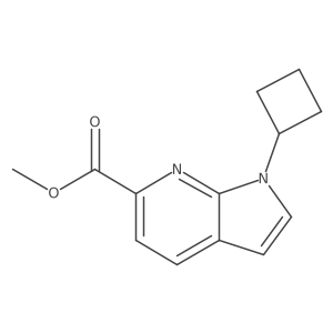 Methyl 1-cyclobutyl-1H-pyrrolo[2,3-B]pyridine-6-carboxylate结构式