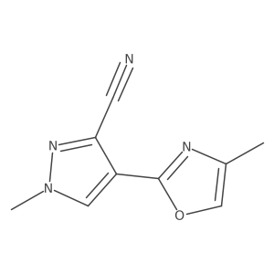 1-methyl-4-(4-methyl-1,3-oxazol-2-yl)-1H-pyrazole-3-carbonitrile Structure