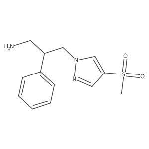 3-(4-methanesulfonyl-1H-pyrazol-1-yl)-2-phenylpropan-1-amine Structure