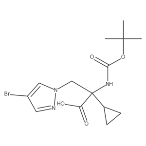 3-(4-bromo-1H-pyrazol-1-yl)-2-{[(tert-butoxy)carbonyl]amino}-2-cyclopropylpropanoic acid Structure