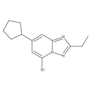 5-Bromo-7-cyclopentyl-2-ethyl-[1,2,4]triazolo[1,5-a]pyridine Structure