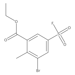 Ethyl 3-bromo-5-(fluorosulfonyl)-2-methylbenzoate结构式