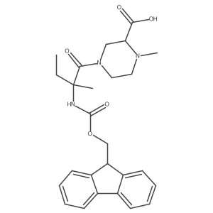 4-[2-({[(9H-fluoren-9-yl)methoxy]carbonyl}amino)-2-methylbutanoyl]-1-methylpiperazine-2-carboxylic acid Structure