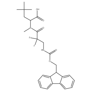 2-[3-({[(9H-fluoren-9-yl)methoxy]carbonyl}amino)-2,2-difluoro-N-methylpropanamido]-4,4-dimethylpentanoic acid Structure