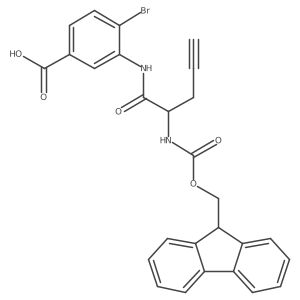 4-bromo-3-[2-({[(9H-fluoren-9-yl)methoxy]carbonyl}amino)pent-4-ynamido]benzoic acid Structure