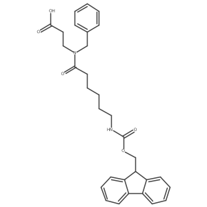 3-[N-benzyl-6-({[(9H-fluoren-9-yl)methoxy]carbonyl}amino)hexanamido]propanoic acid结构式