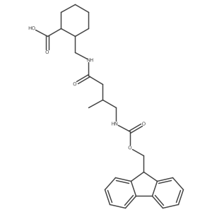 2-{[4-({[(9H-fluoren-9-yl)methoxy]carbonyl}amino)-3-methylbutanamido]methyl}cyclohexane-1-carboxylic acid Structure