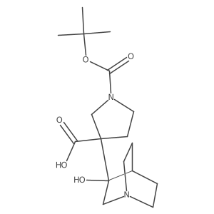 1-[(Tert-butoxy)carbonyl]-3-{3-hydroxy-1-azabicyclo[2.2.2]octan-3-yl}pyrrolidine-3-carboxylic acid结构式