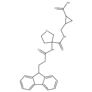 rac-(1R,2S)-2-({[3-({[(9H-fluoren-9-yl)methoxy]carbonyl}amino)oxolan-3-yl]formamido}methyl)cyclopropane-1-carboxylic acid结构式