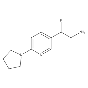 2-Fluoro-2-[6-(pyrrolidin-1-yl)pyridin-3-yl]ethan-1-amine Structure