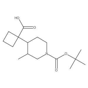 1-{1-[(Tert-butoxy)carbonyl]-3-methylpiperidin-4-yl}cyclobutane-1-carboxylic acid结构式
