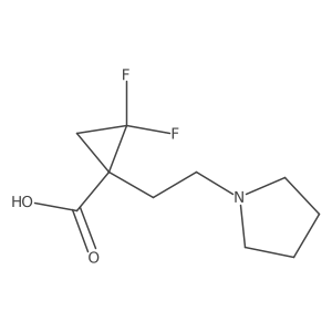 2,2-Difluoro-1-[2-(pyrrolidin-1-yl)ethyl]cyclopropane-1-carboxylic acid结构式