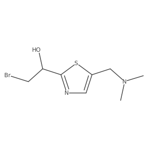 2-Bromo-1-{5-[(dimethylamino)methyl]-1,3-thiazol-2-yl}ethan-1-ol结构式