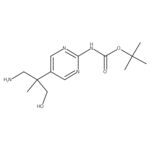 tert-butyl N-[5-(1-amino-3-hydroxy-2-methylpropan-2-yl)pyrimidin-2-yl]carbamate Structure