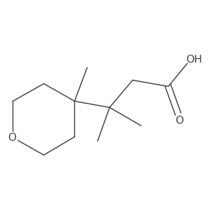 3-Methyl-3-(4-methyloxan-4-yl)butanoic acid结构式