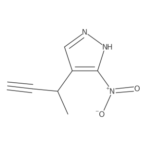 4-(but-3-yn-2-yl)-3-nitro-1H-pyrazole结构式