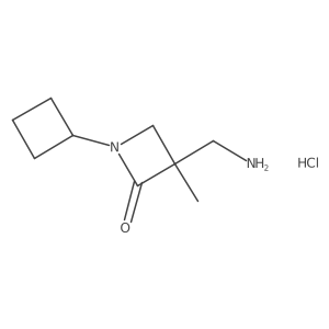 3-(Aminomethyl)-1-cyclobutyl-3-methylazetidin-2-one hydrochloride Structure