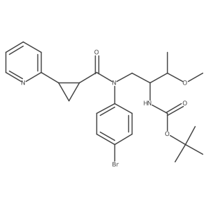 tert-butyl ((2R,3R)-1-((1R,2R)-N-(4-bromophenyl)-2-(pyridin-2-yl)cyclopropanecarboxamido)-3-methoxybutan-2-yl)carbamate结构式