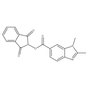 1,3-dioxo-2,3-dihydro-1H-isoindol-2-yl 1,2-dimethyl-1H-1,3-benzodiazole-6-carboxylate结构式