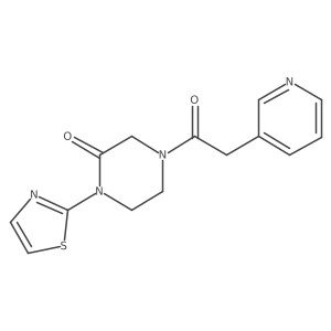 4-(2-(Pyridin-3-yl)acetyl)-1-(thiazol-2-yl)piperazin-2-one结构式