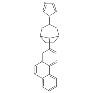 3-(2-((1R,5S)-3-(1H-1,2,4-triazol-1-yl)-8-azabicyclo[3.2.1]octan-8-yl)-2-oxoethyl)quinazolin-4(3H)-one结构式
