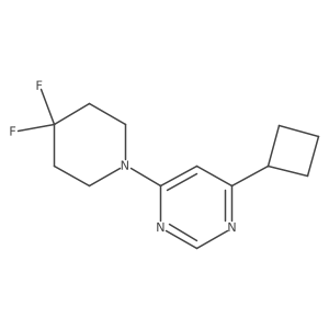 4-Cyclobutyl-6-(4,4-difluoropiperidin-1-yl)pyrimidine结构式