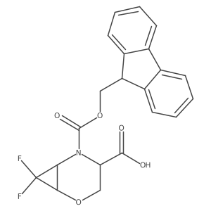 5-{[(9H-fluoren-9-yl)methoxy]carbonyl}-7,7-difluoro-2-oxa-5-azabicyclo[4.1.0]heptane-4-carboxylic acid结构式