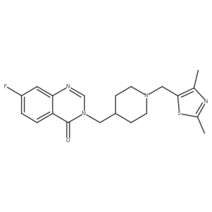 3-({1-[(2,4-Dimethyl-1,3-thiazol-5-yl)methyl]piperidin-4-yl}methyl)-7-fluoro-3,4-dihydroquinazolin-4-one Structure