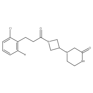 4-{1-[3-(2-Chloro-6-fluorophenyl)propanoyl]azetidin-3-yl}piperazin-2-one Structure
