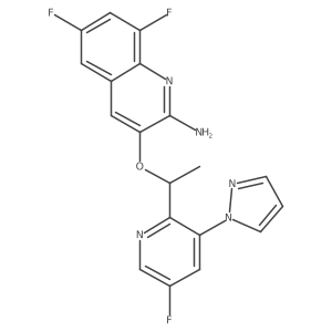 (S)-6,8-Difluoro-3-(1-(5-fluoro-3-(1H-pyrazol-1-yl)pyridin-2-yl)ethoxy)quinolin-2-amine结构式