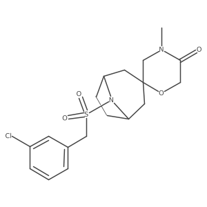 8-[(3-Chlorophenyl)methanesulfonyl]-4'-methyl-8-azaspiro[bicyclo[3.2.1]octane-3,2'-morpholin]-5'-one结构式