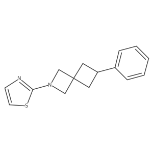 6-Phenyl-2-(1,3-thiazol-2-yl)-2-azaspiro[3.3]heptane结构式