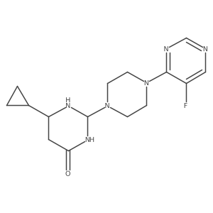 6-Cyclopropyl-2-[4-(5-fluoropyrimidin-4-yl)piperazin-1-yl]-1,3-diazinan-4-one结构式
