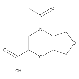 rac-(4aR,7aS)-4-acetyl-hexahydro-2H-furo[3,4-b][1,4]oxazine-2-carboxylic acid结构式