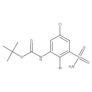 tert-butyl N-(2-bromo-5-chloro-3-sulfamoylphenyl)carbamate Structure