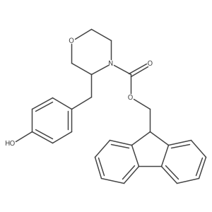 (9H-fluoren-9-yl)methyl (3R)-3-[(4-hydroxyphenyl)methyl]morpholine-4-carboxylate结构式