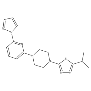 1-[5-(propan-2-yl)-1,3,4-thiadiazol-2-yl]-4-[6-(1H-pyrazol-1-yl)pyridin-2-yl]piperazine Structure