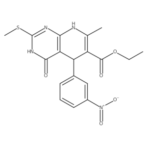 Ethyl 7-methyl-2-(methylthio)-5-(3-nitrophenyl)-4-oxo-3,4,5,8-tetrahydropyrido[2,3-d]pyrimidine-6-carboxylate Structure