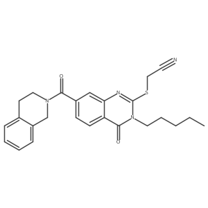{[7-(3,4-dihydroisoquinolin-2(1H)-ylcarbonyl)-4-oxo-3-pentyl-3,4-dihydroquinazolin-2-yl]thio}acetonitrile结构式