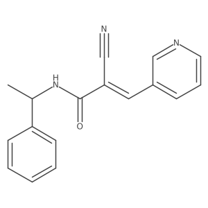 2-cyano-N-(1-phenylethyl)-3-(pyridin-3-yl)prop-2-enamide Structure
