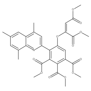 5-[[(E)-3-Methoxy-1-(methoxycarbonyl)-3-oxo-1-propenyl]oxy]-4-(4,6,8-trimethyl-2-quinolinyl)-1,2,3-benzenetricarboxylic acid trimethyl ester结构式