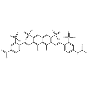 3-[2-[4-(Acetylamino)-2-sulfophenyl]diazenyl]-4,5-dihydroxy-6-[2-(4-nitro-2-sulfophenyl)diazenyl]-2,7-naphthalenedisulfonic acid Structure