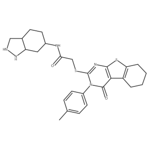N-(2,3,3a,4,5,6,7,7a-octahydro-1H-indazol-6-yl)-2-[[3-(4-methylphenyl)-4-oxo-5,6,7,8-tetrahydro-[1]benzothiolo[2,3-d]pyrimidin-2-yl]sulfanyl]acetamide Structure