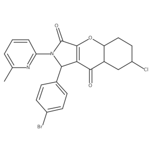 1-(4-bromophenyl)-7-chloro-2-(6-methylpyridin-2-yl)-4a,5,6,7,8,8a-hexahydro-1H-chromeno[2,3-c]pyrrole-3,9-dione结构式
