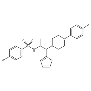 4-chloro-N-(1-(4-(4-fluorophenyl)piperazin-1-yl)-1-(thiophen-2-yl)propan-2-yl)benzenesulfonamide结构式
