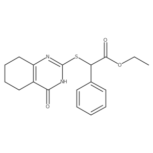 Ethyl 2-((4-hydroxy-5,6,7,8-tetrahydroquinazolin-2-yl)thio)-2-phenylacetate结构式