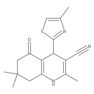 2,7,7-Trimethyl-4-(4-methylthiazol-2-yl)-5-oxo-1,4,5,6,7,8-hexahydroquinoline-3-carbonitrile Structure
